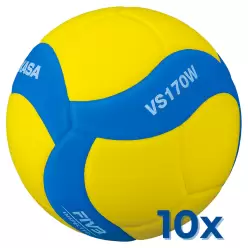 Пакет 10 x Mikasa VS170W-Y-BL детска волейболна топка